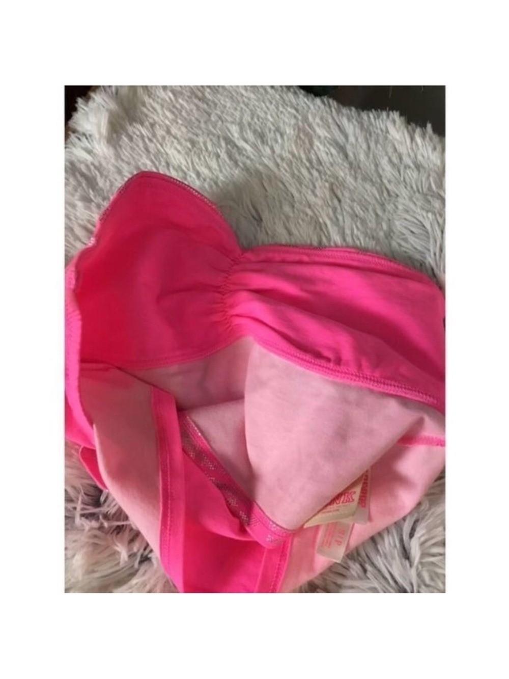 PINK Victoria’s Secret Metallic Pink Zebra Print Bandeau Tube Top Small - Picture 6 of 13